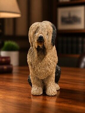 VTG Border Fine Arts Signed AYRES Sheepdog Hand Painted 5" Figurine‎ Old English